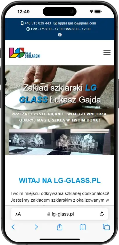 Zakład szklarski LG-GLASS - na telefonie